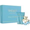 VERSACE DYLAN TURQUOISE POUR FEMME GIFT SET EDT 100 ML, SHOWER GEL 100 ML, BODY GEL 100 ML AND MINIATURE EDT 5 ML