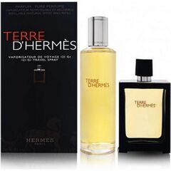 HERMÈS HERMES TERRE D'HERMES PERFUME REFILLABLE BOTTLE FOR MEN 30 ML + PARFÉM NÁPLŇ 125 ML GIFT SET