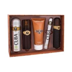 CUBA MUST HAVE GOLD GIFT SET EDT 100 ML, 35 ML EDT, AFTER SHAVE 100 ML SHOWER GEL 200 ML AND 200 ML DEOSPRAY