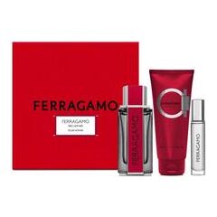 SALVATORE FERRAGAMO FERRAGAMO RED LEATHER GIFT SET EDP 100 ML, SHAMPOO AND SHOWER GEL 100 ML AND MINIATURE EDP 10 ML