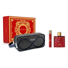 VERSACE EROS FLAME SET EDP 100 ML + MINIATURE EDP 10 ML + COSMETIC BAG