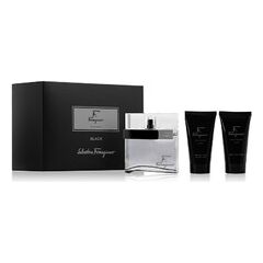 SALVATORE FERRAGAMO F BY FERRAGAMO POUR HOMME BLACK DÁRKOVÁ SADA EDT 100 ML, SPRCHOVÝ GEL 75 ML A BALZÁM PO HOLENÍ 75 ML