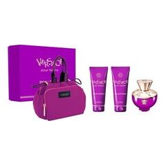 VERSACE DYLAN PURPLE DÁRKOVÁ SADA EDP 100 ML, TĚLOVÉ MLÉKO 100 ML, SPRCHOVÝ GEL 100 ML A KOSMETICKÁ TAŠTIČKA