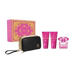 VERSACE BRIGHT CRYSTAL ABSOLU GIFT SET EDP 90 ML, BODY LOTION 100 ML, SHOWER GEL 100 ML AND COSMETIC BAG