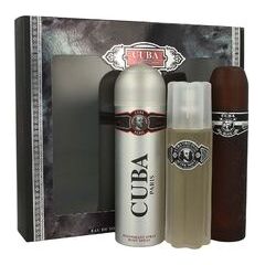 CUBA BLACK GIFT SET 100 ML EDT, AFTER SHAVE CUBA BLACK 100 ML AND DEOSPRAY CUBA BLACK 200 ML