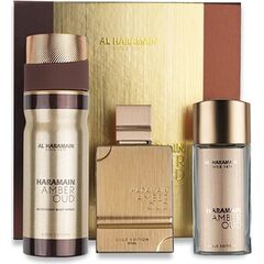 AL HARAMAIN AMBER OUD GOLD EDITION EXTREME DÁRKOVÁ SADA EXTRAIT DE PARFUM 75 ML, EXTRAIT DE PARFUM 30 ML A TĚLOVÝ ZÁVOJ 250 ML
