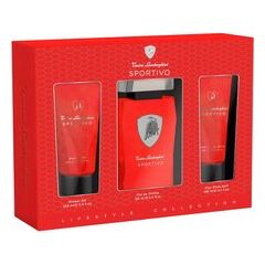 LAMBORGHINI SPORTIVO GIFT SET EDT 125 ML, SHOWER GEL 100 ML AND AFTER SHAVE BALSAM (AFTER SHAVE BALM) 100 ML