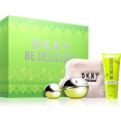 DKNY BE DELICIOUS DÁRKOVÁ SADA EDP 100 ML, TĚLOVÉ MLÉKO 100 ML, MINIATURKA EDP 15 ML A POUCH