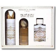 LATTAFA BADEE AL OUD HONOR & GLORY DÁRKOVÁ SADA EDP 100 ML, DEOSPRAY 200 ML A VLASOVÁ MLHA 50 ML