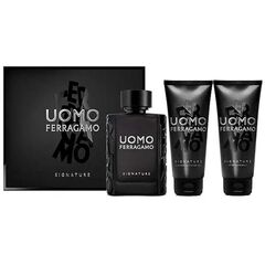 SALVATORE FERRAGAMO UOMO SIGNATURE GIFT SET EDP 100 ML, AFTER SHAVE BALZAM ( BALZÁM PO HOLENÍ ) 100 ML A SHOWER GEL 100 ML