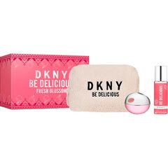 DKNY BE DELICIOUS FRESH BLOSSOM GIFT SET EDP 100 ML, TĚLOVÝ SPREJ 125 ML AND COSMETIC BAG