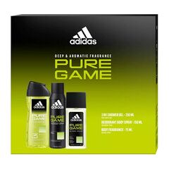 ADIDAS PURE GAME GIFT SET DEODORANT 75 ML, DEOSPRAY 150 ML AND SHOWER GEL 250 ML