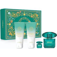 VERSACE CRYSTAL EMERALD DÁRKOVÁ SADA EDP 90 ML, MINIATURKA EDP 5 ML, SPRCHOVÝ GEL 100 ML A TĚLOVÉ MLÉKO 100 ML