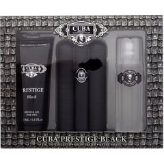 CUBA PRESTIGE BLACK GIFT SET EDT 90 ML, SHOWER GEL 200 ML AND AFTERSHAVE 100 ML