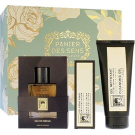 PANIER DES SENS L'OLIVIER EDP 50 ML + CLEANSING GEL FOR FACE, BODY, AND HAIR 200 ML + GEL CREAM FOR FACE 75 ML GIFT SET