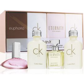 CALVIN KLEIN LADIES SET W (ETERNITY EDP 5ML + EUPHORIA EDP 4ML + 2X CK ONE EDT 10ML)