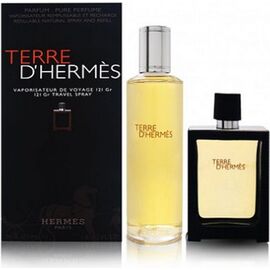 HERMÈS HERMES TERRE D'HERMES PERFUME REFILLABLE BOTTLE FOR MEN 30 ML + PARFÉM NÁPLŇ 125 ML GIFT SET