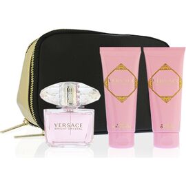 VERSACE BRIGHT CRYSTAL EAU DE TOILETTE FOR WOMEN 90 ML + TĚLOVÉ MLÉKO 100 ML + SPRCHOVÝ GEL 100 ML + KOSMETICKÁ TAŠKA GIFT SET