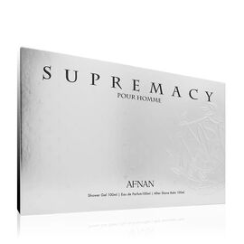 AFNAN SUPREMACY SILVER GIFT SET EDP 100 ML, SHOWER GEL 100 ML AND AFTERSHAVE BALM 100 ML