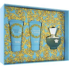 VERSACE DYLAN TURQUOISE DÁRKOVÁ SADA PRO ŽENY TOALETNÍ VODA 50 ML + SPRCHOVÝ GEL 50 ML + TĚLOVÉ MLÉKO 50 ML