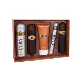 CUBA MUST HAVE GOLD GIFT SET EDT 100 ML, 35 ML EDT, AFTER SHAVE 100 ML SHOWER GEL 200 ML AND 200 ML DEOSPRAY