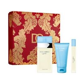 DOLCE GABBANA LIGHT BLUE GIFT SET EDT 100 ML, BODY CREAM LIGHT BLUE 50 ML AND MINIATURE LIGHT BLUE EDT 10 ML
