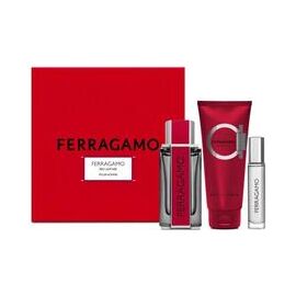 SALVATORE FERRAGAMO FERRAGAMO RED LEATHER GIFT SET EDP 100 ML, SHAMPOO AND SHOWER GEL 100 ML AND MINIATURE EDP 10 ML
