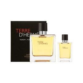 HERMÈS TERRE D'HERMES PURE PERFUME GIFT SET PARFUM 75 ML AND MINIATURE 12.5 ML