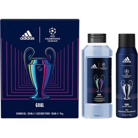 ADIDAS UEFA CHAMPIONS LEAGUE GOAL DÁRKOVÁ SADA SPRCHOVÝ GEL 250 ML A DEOSPRAY 150 ML
