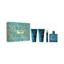 VERSACE EROS GIFT SET EDP 100 ML, AFTER SHAVE BALM 75 ML, SHOWER GEL 75 ML AND MINIATURE EDP 10 ML