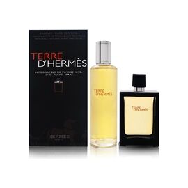HERMÈS TERRE D'HERMES PURE PERFUME GIFT SET PERFUME 30 ML REFILL + TERRE D'HERMES PURE PERFUME 125 ML