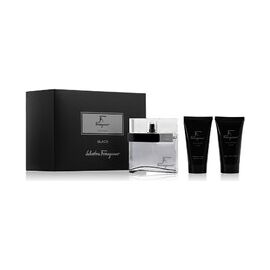 SALVATORE FERRAGAMO F BY FERRAGAMO POUR HOMME BLACK DÁRKOVÁ SADA EDT 100 ML, SPRCHOVÝ GEL 75 ML A BALZÁM PO HOLENÍ 75 ML