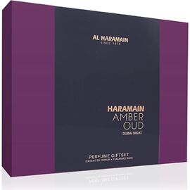AL HARAMAIN AMBER OUD DUBAI NIGHT DÁRKOVÁ SADA EXTRAIT DE PARFUM 75 ML, EXTRAIT DE PARFUM 30 ML A TĚLOVÝ ZÁVOJ 250 ML