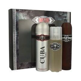 CUBA BLACK GIFT SET 100 ML EDT, AFTER SHAVE CUBA BLACK 100 ML AND DEOSPRAY CUBA BLACK 200 ML