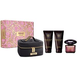 VERSACE CRYSTAL NOIR DÁRKOVÁ SADA EDP 90, SPRCHOVÝ GEL 100 ML, TĚLOVÉ MLÉKO 100 ML A KOSMETICKÁ TAŠTIČKA