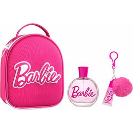 FRAGRANCES FOR CHILDREN BARBIE DÁRKOVÁ SADA EDT 100 ML, LESK NA RTY S PŘÍVĚŠKEM A BATOH