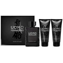 SALVATORE FERRAGAMO UOMO SIGNATURE GIFT SET EDP 100 ML, AFTER SHAVE BALZAM ( BALZÁM PO HOLENÍ ) 100 ML A SHOWER GEL 100 ML