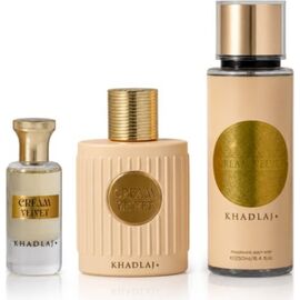 KHADLAJ CREAM VELVET DÁRKOVÁ SADA EDP 100 ML, TĚLOVÝ SPREJ 250 ML A PARFÉMOVANÝ OLEJ 24 ML