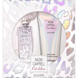 NAOMI CAMPBELL CAT DELUXE SILVER DÁRKOVÁ SADA EDT 15 ML A TĚLOVÉ MLÉKO