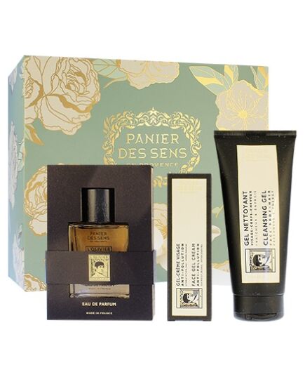 PANIER DES SENS L'OLIVIER EDP 50 ML + CLEANSING GEL FOR FACE, BODY, AND HAIR 200 ML + GEL CREAM FOR FACE 75 ML GIFT SET