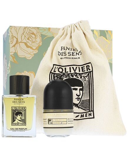 PANIER DES SENS L'OLIVIER EDP 50 ML + DEODORANT ROLL-ON 50 ML + COTTON BAG GIFT SET