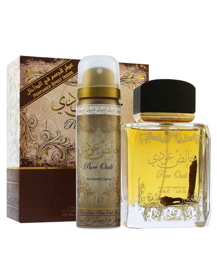 LATTAFA PURE OUDI GIFT SET EDP 100 ML + DEOSPRAY 50 ML