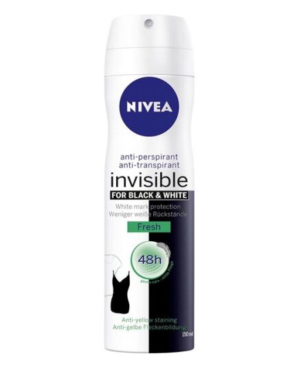 NIVEA INVISIBLE BLACK & WHITE FRESH DEODORANT SPRAY 150 ML