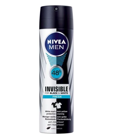 NIVEA MEN INVISIBLE BLACK & WHITE FRESH 48H ANTIPERSPIRANT IN SPRAY FOR MEN 150 ML