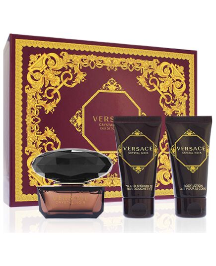 VERSACE CRYSTAL NOIR EAU DE TOILETTE FOR WOMEN 50 ML + TĚLOVÉ MLÉKO 50 ML + SPRCHOVÝ GEL 50 ML GIFT SET