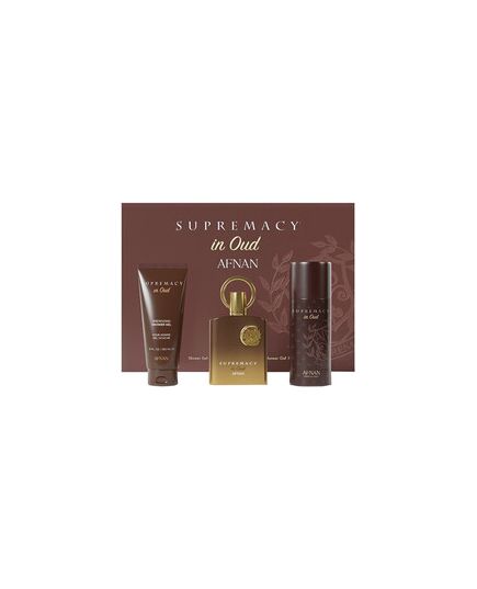 AFNAN SUPREMACY IN OUD GIFT SET EDP 100 ML, SHOWER GEL 150 ML AND DEOSPRAY 150 ML