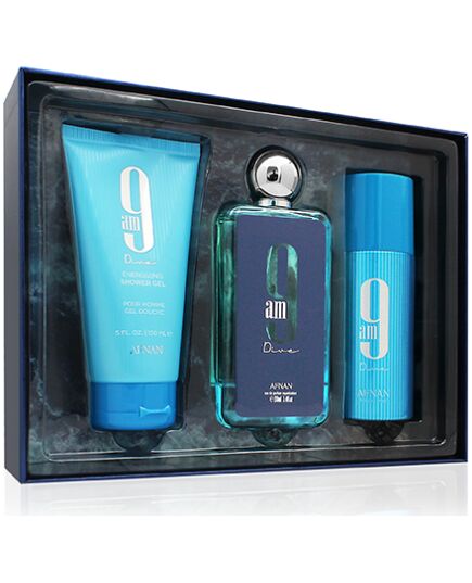 AFNAN 9AM DIVE GIFT SET EDP 100 ML, SHOWER GEL 150 ML AND DEOSPRAY 150 ML