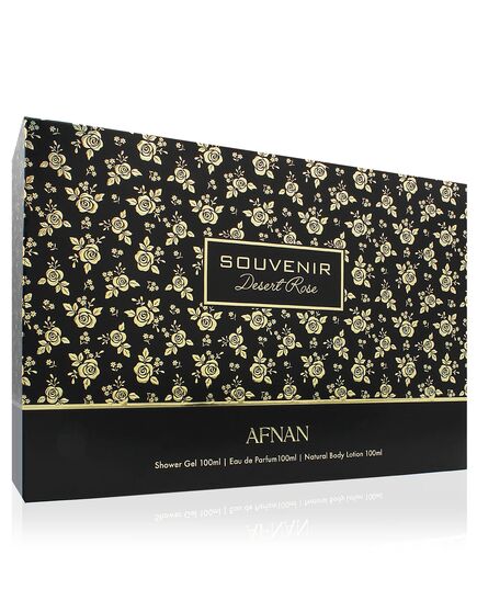 AFNAN SOUVENIR DESERT ROSE GIFT SET EDP 100 ML, SHOWER GEL 100 ML AND BODY LOTION 100 ML