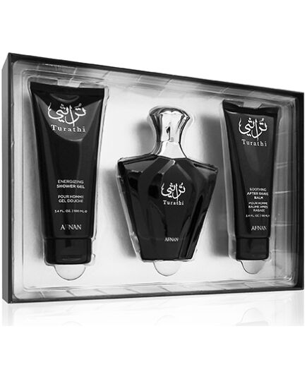 AFNAN TURATHI BLUE GIFT SET EDP 90 ML, AFTERSHAVE BALM 100 ML AND SHOWER GEL 100 ML