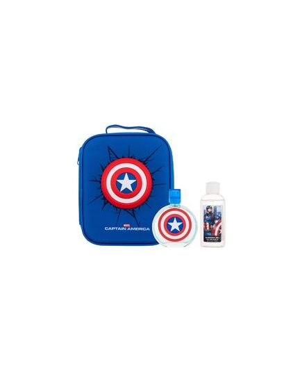 FRAGRANCES FOR CHILDREN CAPTAIN AMERICA GIFT SET EDT 100 ML, SHOWER GEL 100 ML AND COSMETIC BAG